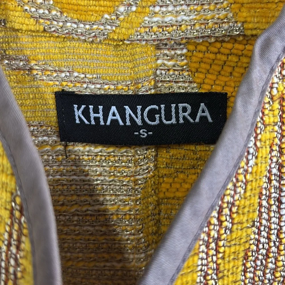 Khangura Yellow Patterned Women's Jacket size Small